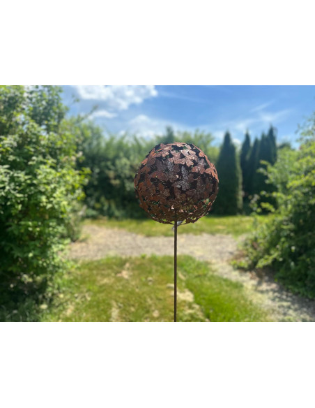 Start Gartenstecker Schmetterlinge Kugel - 30 cm Ø 
aufwändig gearbeitete Kugel aus vielen Schmetterlingen geschweißt
Ø 30 cm