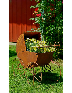 kreative Pflanzgefäße  Deko Kinderwagen zum Bepflanzen 58 cm groß 
Breite 58 cm
Tiefe 33 cm
Höhe 58 cm 2