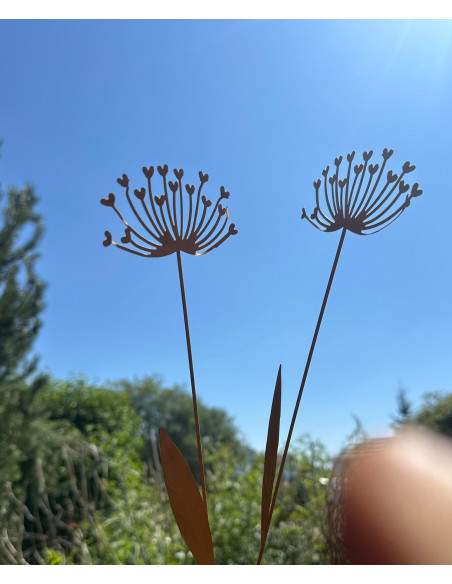 Herzige Dinge - Edelrost Dekoherzen Metallblume - Herzensblüte - Allium Mini Stecker 37 cm hoch Manchmal sind es die kleinen Det
