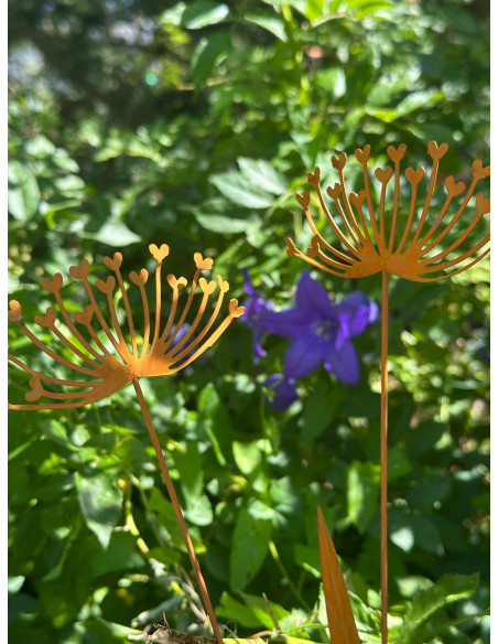 Herzige Dinge - Edelrost Dekoherzen Metallblume - Herzensblüte - Allium Mini Stecker 37 cm hoch Manchmal sind es die kleinen Det