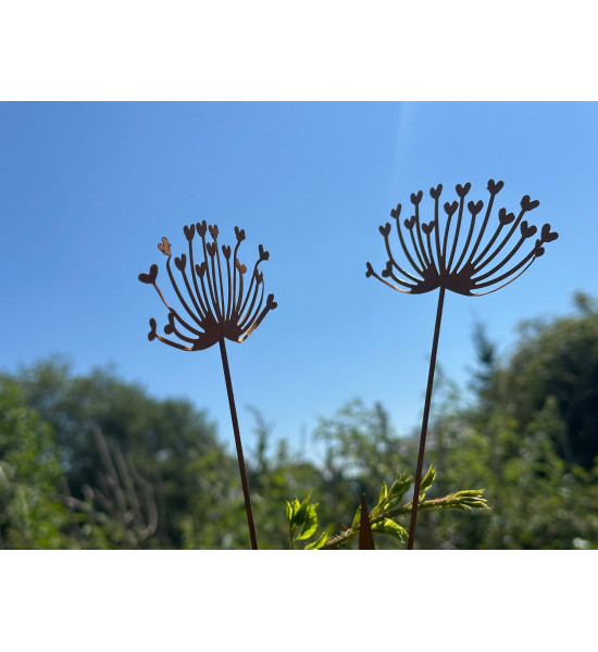 Herzige Dinge - Edelrost Dekoherzen Metallblume - Herzensblüte - Allium Mini Stecker 37 cm hoch Manchmal sind es die kleinen Det