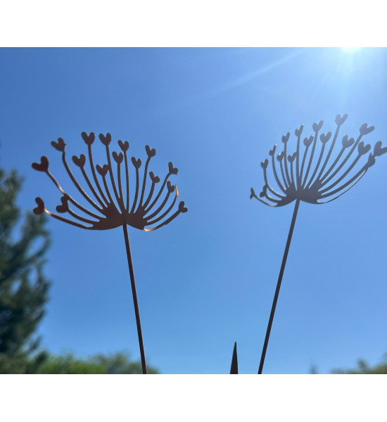 Herzige Dinge - Edelrost Dekoherzen Metallblume - Herzensblüte - Allium Mini Stecker 37 cm hoch Manchmal sind es die kleinen Det