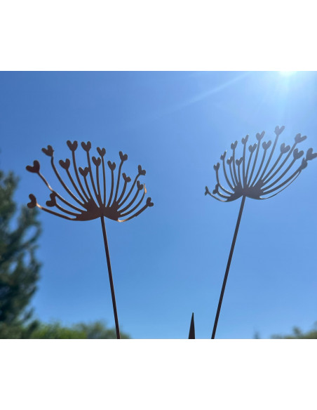 Herzige Dinge - Edelrost Dekoherzen Metallblume - Herzensblüte - Allium Mini Stecker 37 cm hoch Manchmal sind es die kleinen Det