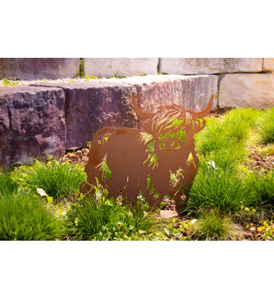 Kühe und Kälber Yak Gartenfigur - großes - zotteliges Wild- und Hausrind 65 cm breit 
Höhe: 60 cm
Breite: 65 cm
