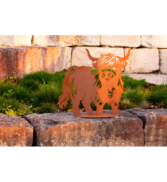 Kühe und Kälber Yak Gartenfigur - großes - zotteliges Wild- und Hausrind 65 cm breit 
Höhe: 60 cm
Breite: 65 cm
