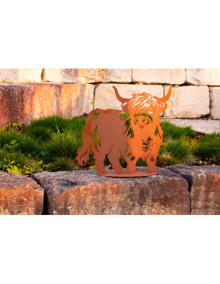 Kühe und Kälber Yak Gartenfigur - großes - zotteliges Wild- und Hausrind 65 cm breit 
Höhe: 60 cm
Breite: 65 cm
