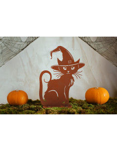 Deko Katzen und Mäuse Katze Salem - mit Hexen Hut - schaurige schöe Halloween Deko 40 cm hoch 

Höhe 40 cm
Breite 29 cm
 2