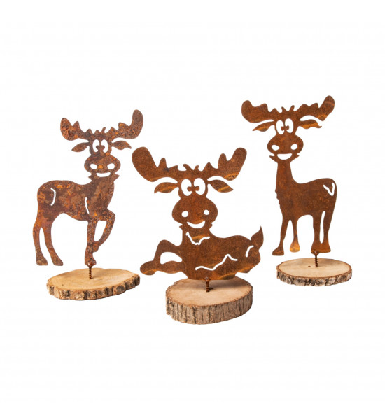 Elche + Nordische Deko witzige Elche mit Schraube - 3er Set 
Bastle schöne Weihnachtsdeko mit diesen drei lustigen Elche im Set