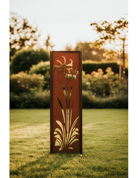 Blumen und Bäume schmale Sichtschutzwand Sommerblume - Lilie - 160 cm hoch - 50 cm breit 1-0648