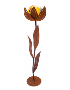 Glasblumen - gelbe Kugel Glasblume - Amelie - gelbe Kugel - Höhe 122 
Höhe: 122 cm
Ø: 30 cm
Glaskugel: Ø 20 cm
