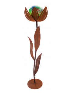 Glasblumen - grüne Kugel Glasblume - Amelie - grüne Kugel - Höhe 122 