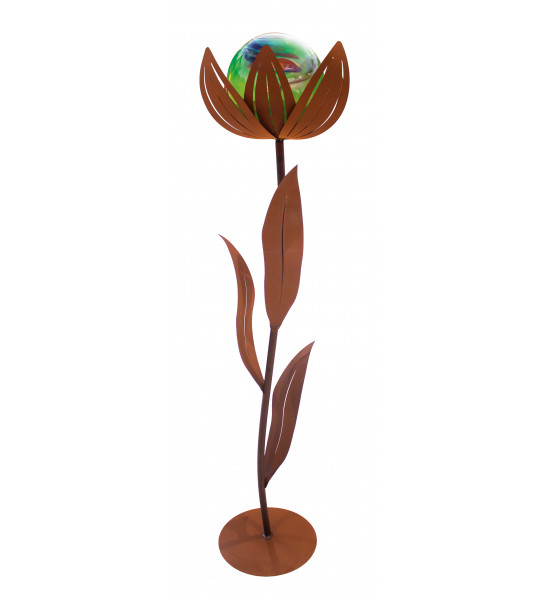 Glasblumen - grüne Kugel Glasblume - Amelie - grüne Kugel - Höhe 122 