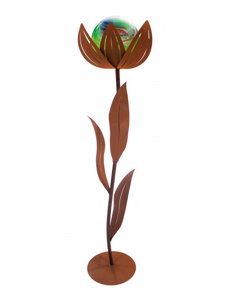 Glasblumen - grüne Kugel Glasblume - Amelie - grüne Kugel - Höhe 122 