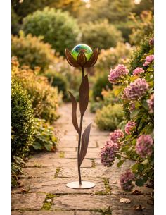 Glasblumen - grüne Kugel Glasblume - Amelie - grüne Kugel - Höhe 122  2