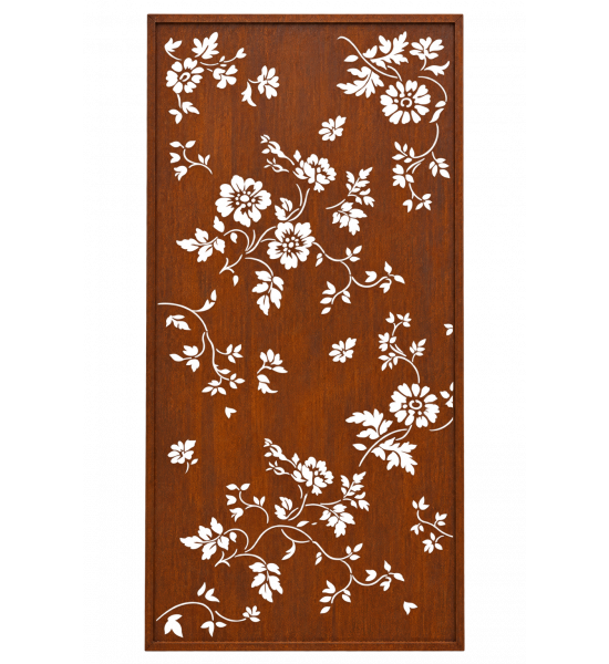 Start Metall Sichtschutzwand - Victoria Blüten - Höhe 200 cm x Breite 100 cm Victoria heißt diese Wand, und der Name passt: Sie 