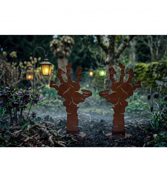 Halloween Zombie Hand für den Garten - 36 cm hoch - Skelett Mumie Finger aus dem Boden