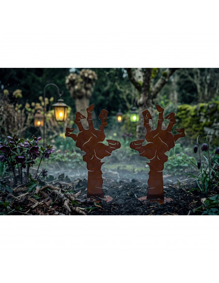 Halloween Zombie Hand für den Garten - 36 cm hoch - Skelett Mumie Finger aus dem Boden