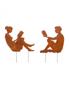 Mädchen mit Buch zum Stecken 36x40/ 50 cm 2