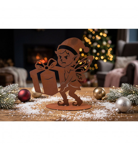 Schleppender Weihnachtself - 28 cm hoch
