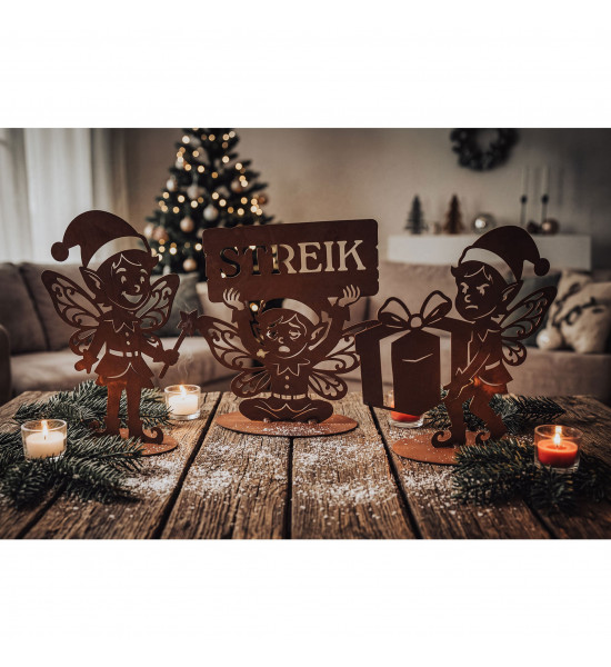 Schleppender Weihnachtself - 28 cm hoch