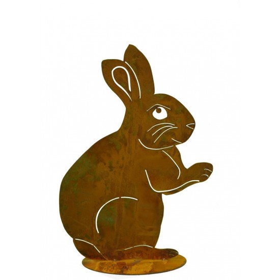 Rost Hase Lindi auf Platte H 40cm