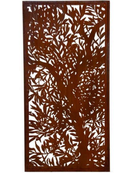 Sichrtschutzwand Olivenlaub - mit vielen Ausschnitten 200 cm hoch 100 cm breit