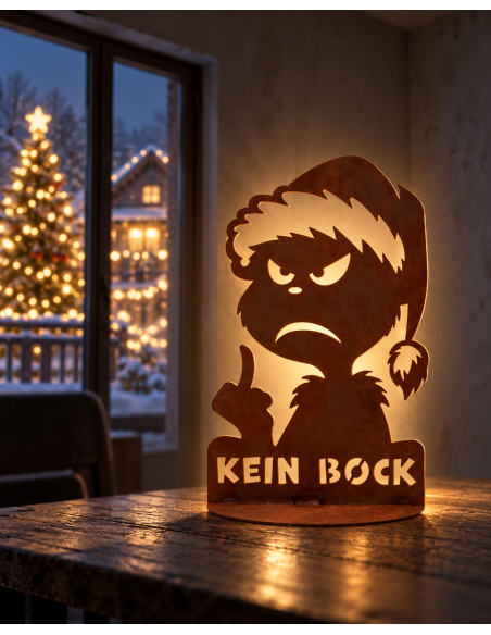 Weihnachtsdeko Grinch - Kein Bock - 32 cm hoch Ohne Grinch kein Weihnachten! Oder war es andersherum richtig?
Dieser Deko Grinc