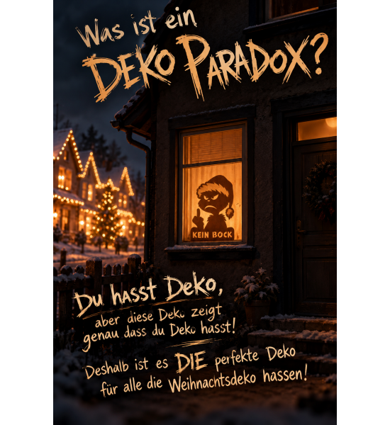 Weihnachtsdeko Grinch - Kein Bock - 32 cm hoch Ohne Grinch kein Weihnachten! Oder war es andersherum richtig?
Dieser Deko Grinc