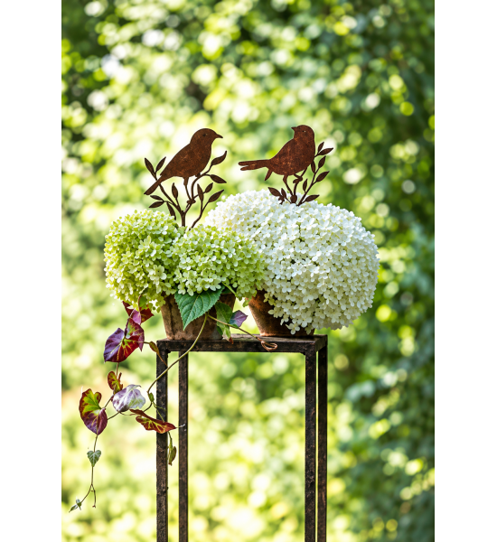 Blumenstecker Meise - nach hinten schauend - auf dünnem Zweig Topfstecker 22 cm hoch 
Höhe 22 cmBreite 12 cm
