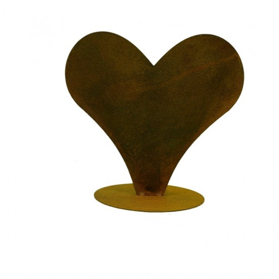 Edelrost Herz zum bepflanzen breit auf Platte 28 hoch