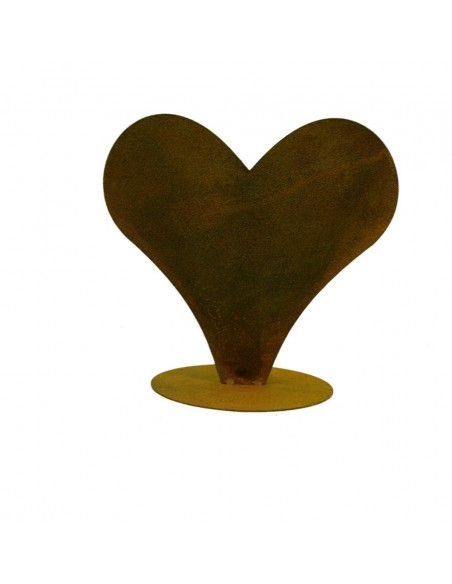 Edelrost Herz zum bepflanzen breit auf Platte 28 hoch