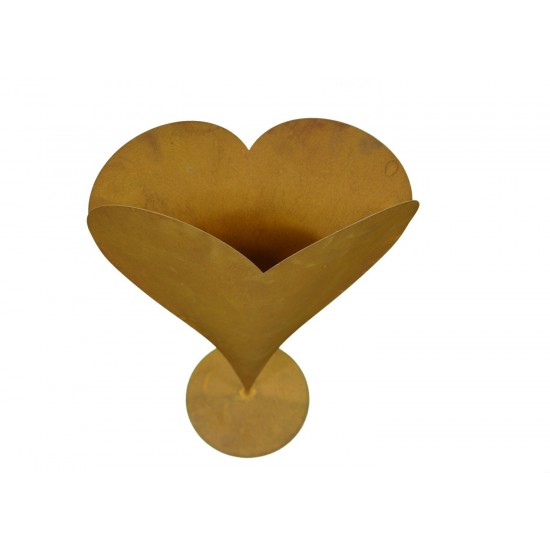 Edelrost Pflanzherz auf Platte 60 cm hoch - ohne Stab -