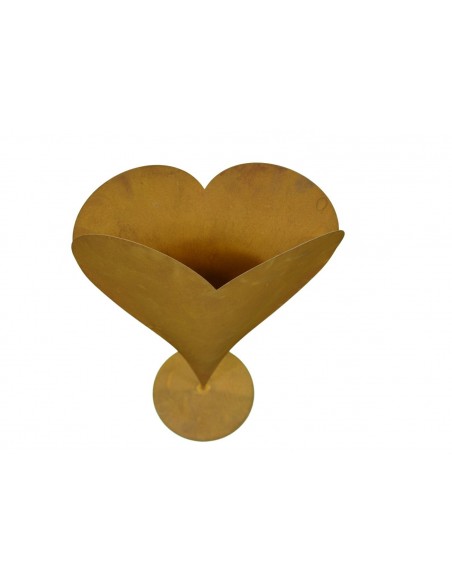 Edelrost Pflanzherz auf Platte 60 cm hoch - ohne Stab -