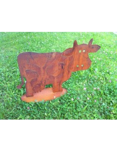 Rost Deko Kuh - Milka - 35 x 50 cm Kühe und Kälber Große lustige Kuh als fröhliche Deko 2