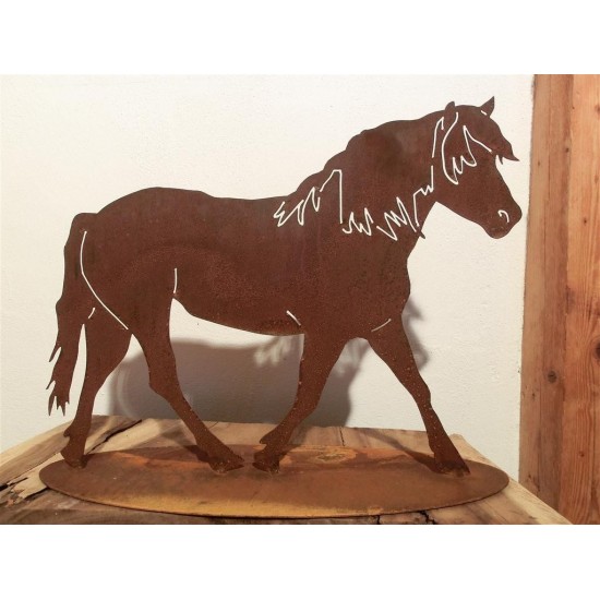 Pferd auf Platte H: 50 cm B: 65 cm