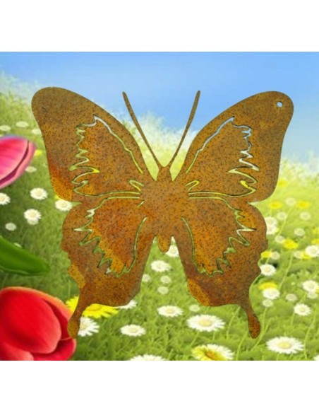 filigraner Edelrost Schmetterling 12x 12 cm zum Hängen