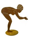 Berta - Edelrost Badefigur 75 cm hoch auf Platte