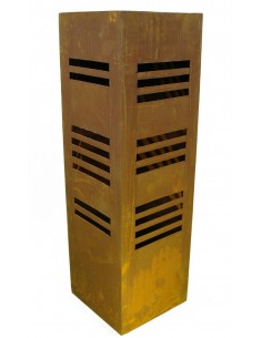 Rost Säule eckig mit Streifen - 2seitig 100 cm