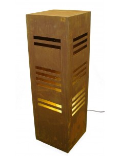 Rost Säule eckig mit Streifen - 2seitig 100 cm 2
