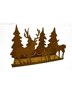 Waldszene mit Wildfamilie auf Platte