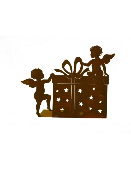 2 Engelchen mit Päckchen 50 x 39 cm