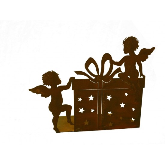 2 Engelchen mit Päckchen 50 x 39 cm