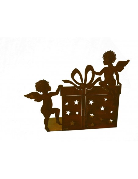 2 Engelchen mit Päckchen 50 x 39 cm