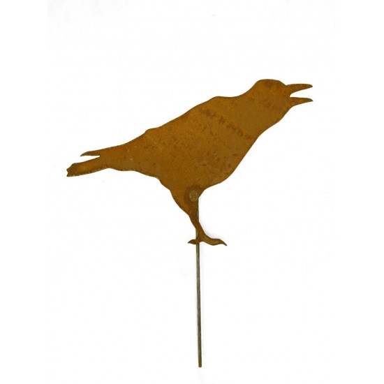 Edelrost Raben 3er Ser als Topfstecker, oder für Holzbalken