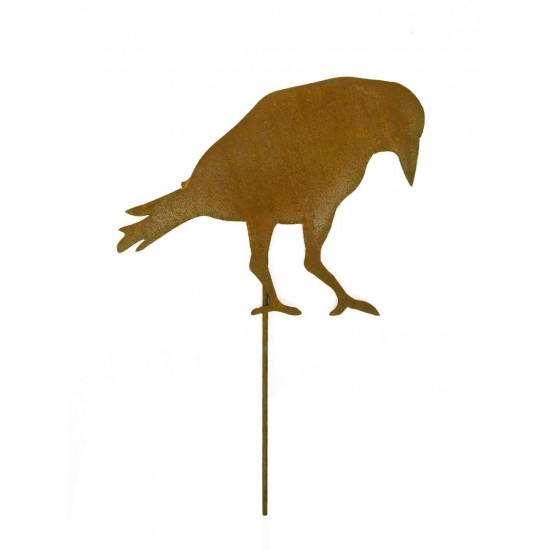 Edelrost Raben 3er Ser als Topfstecker, oder für Holzbalken