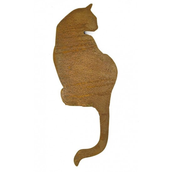 Edelrost Katze als Kantenhocker- rostige Katze Metallmichl
