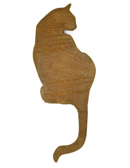 Edelrost Katze als Kantenhocker- rostige Katze Metallmichl