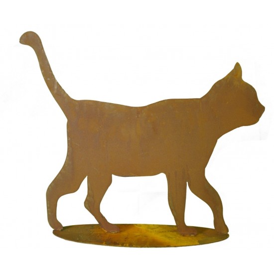 Rost Katze gehend - rostige Gartendeko