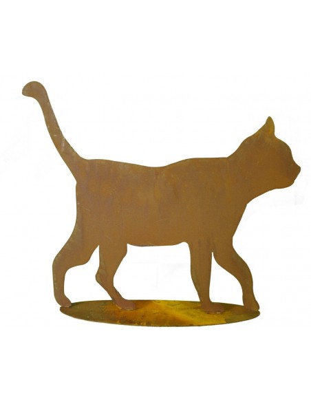 Rost Katze gehend - rostige Gartendeko