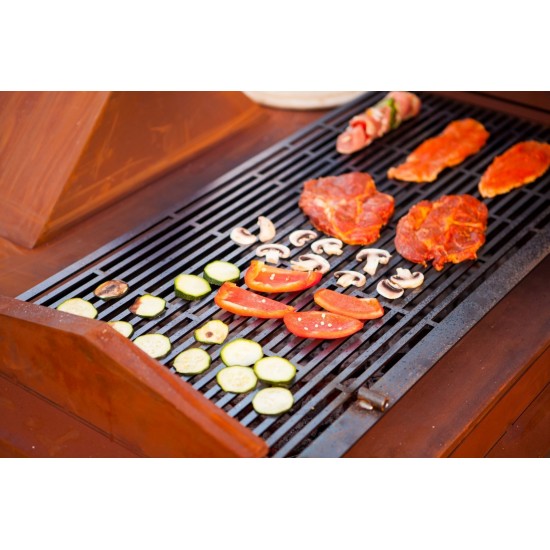 Edelrost Grill "Geometrie", Rost inkl. Grillrost und schwarz lackierter